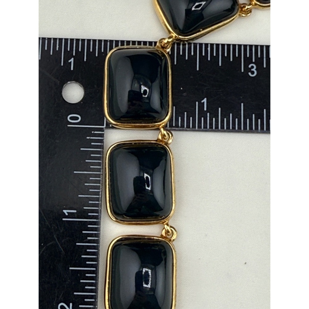 Kenneth Jay Lane Necklace Gold Tone Black Acrylic… - image 5